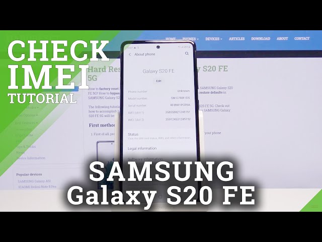 How to Find IMEI number and Serial Number in SAMSUNG Galaxy S20 FE