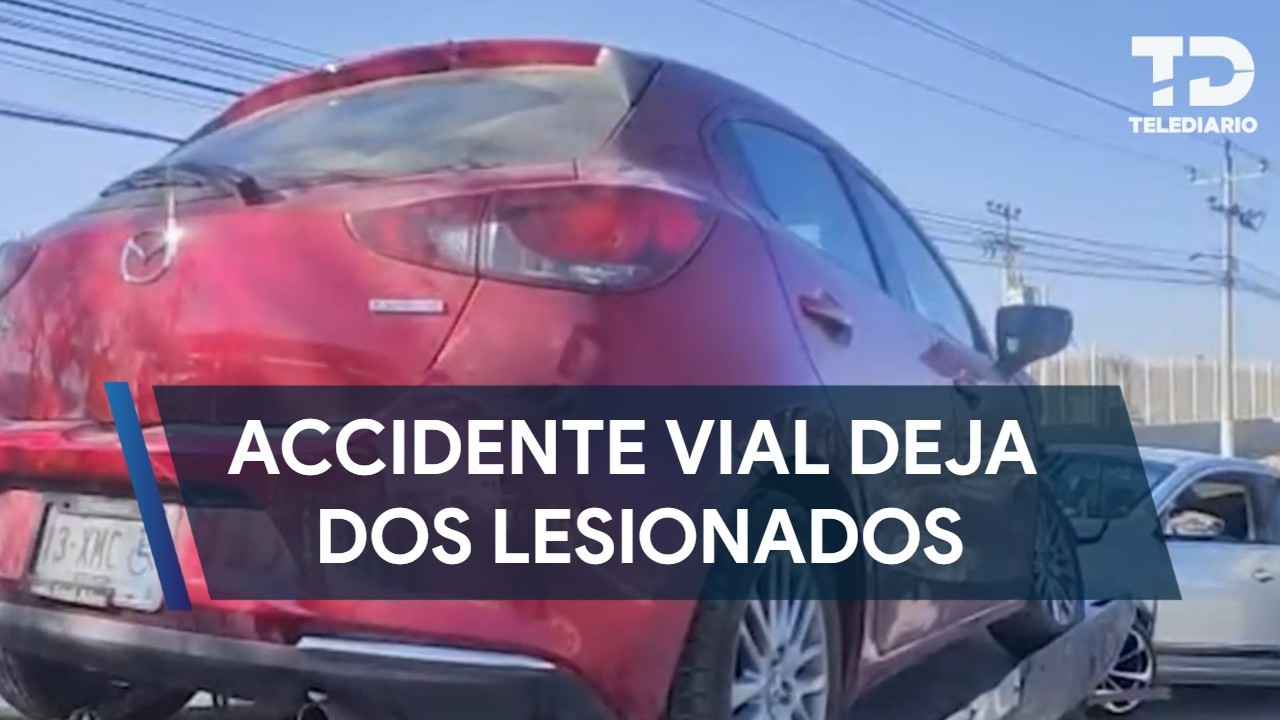 Accidente vial deja dos lesionados y daños materiales en Fraccionamiento Hacienda San Rafael