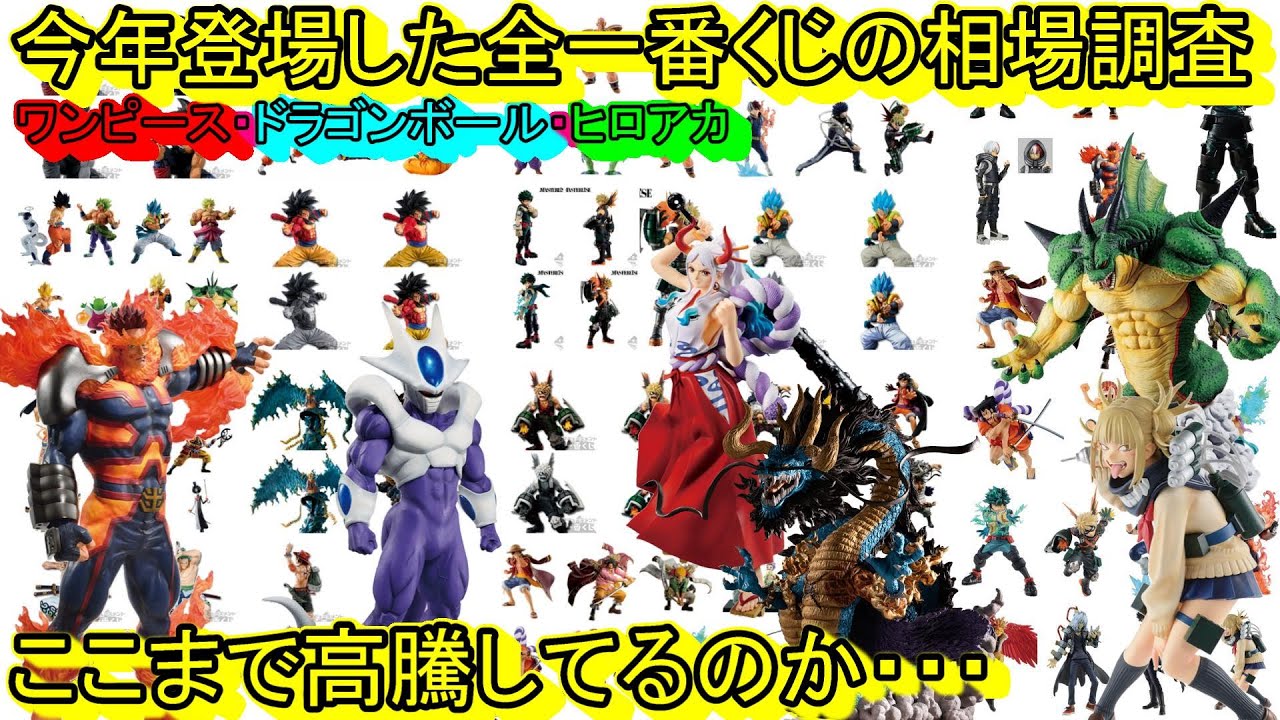 全一番くじの相場調査 高騰しているものと 今の狙い目が分かる この短期間で変化が 一番くじワンピース ドラゴンボール 僕のヒーローアカデミア ワンピースフィギュア Youtube