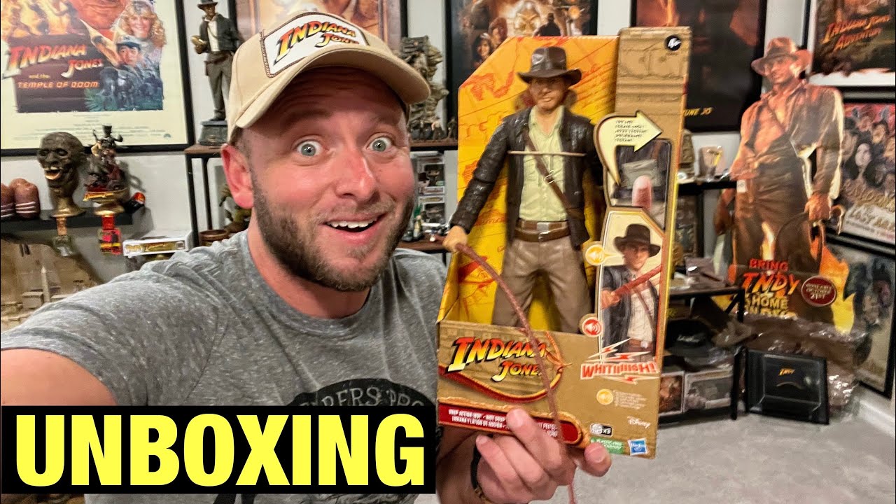 Figurine Indiana Jones Avec Fouet Et Sons - Hasbro 12" (30 Cm) - Phrases Et Effets Sonores - Neuf
