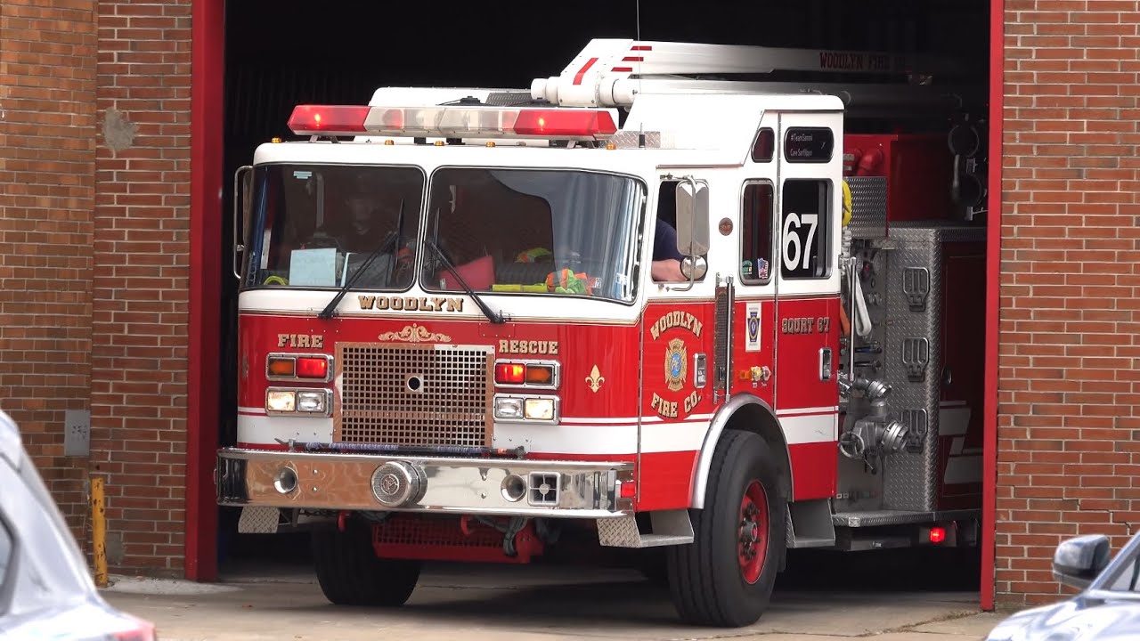 *SCREAMING* Woodlyn Fire Company Squrt 67 Responding - YouTube