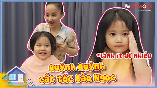 Cận cảnh màn cắt tóc mái "sang chấn tâm lý" của hotgirl Cô ba Bảo Ngọc của thợ tóc Quỳnh Quỳnh