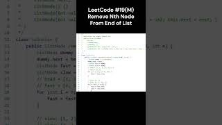 LeetCode #19(M) Remove Nth Node From End of List #java #shorts #JoeAndChill
