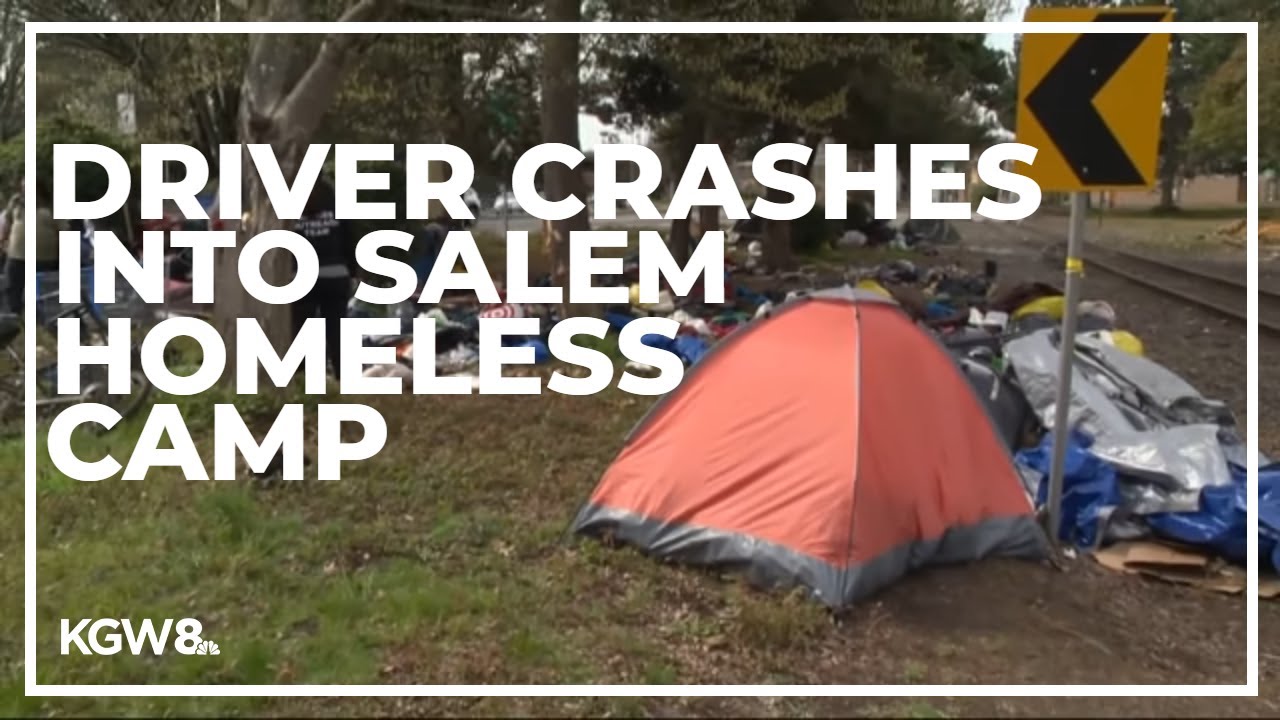 car crashed through homeless camp 