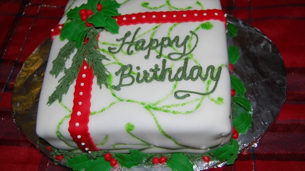 Christmas Birthday Cake - YouTube