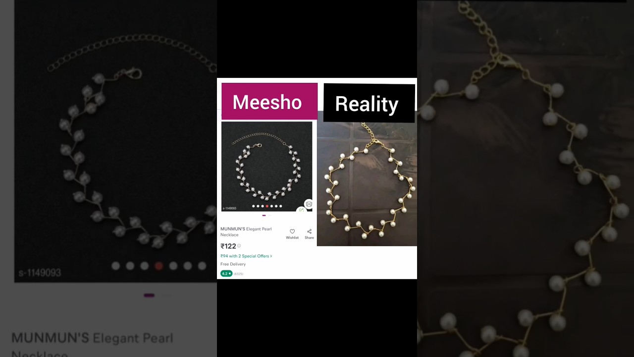 meesho pearl necklace reality 😍