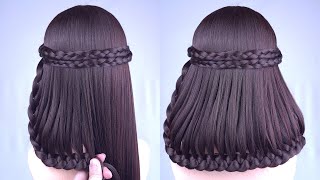 New Waterfall Hairstyle | Easy Hairstyle | Open Hairstyle | Simple Hairstyle | Hairstyles