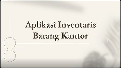 Aplikasi Inventaris Barang Kantor