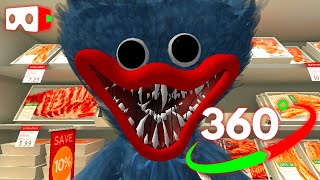 Can you escape Huggy Wuggy at the Supermarket in Poppy Playtime new Chapter VR 360 VIDEO