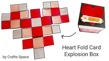 Heart Fold Explosion Box Tutorial | Multi Heart Fold Card | By Crafts Space