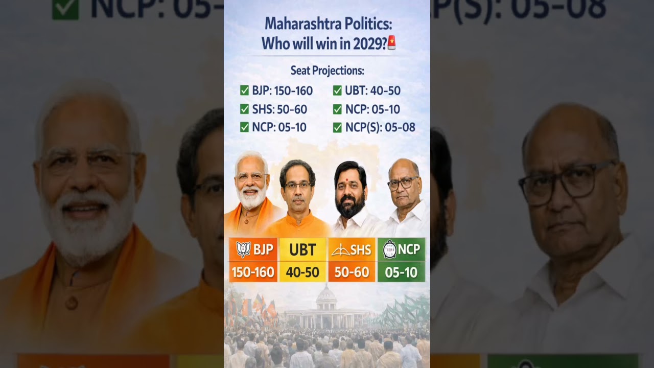 Maharashtra 2029 Election Shocking Poll! Opinion Poll 2026BJP 160+? | Maha