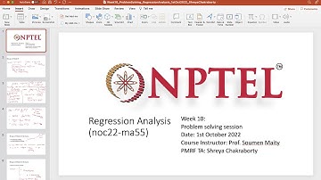 Week 10 - Problem Solving Session on Regression Analysis - 1st October 2022