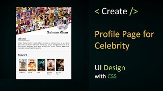 profile card UI Design | profile page design | slanted/skewed images | salman khan profile page