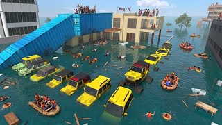 শহরে ভয়ংকর বন্যা মানুষ আতঙ্ক 😱🚨 The City Is Flooded || Indian Bike Driving 3D  screenshot 2