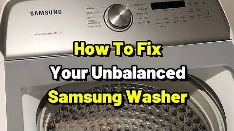 Fix Unbalanced Samsung Washer