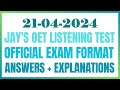 Oet listening test 21042024 oet oetexam oetnursing oetlisteningtest