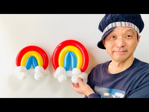 DIY Balloon 🎈虹バルーンの作り方 🌈 How to make a rainbow balloon