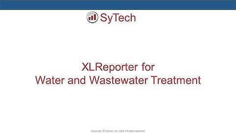 XLReporter Report for Water  and Wastewater Treatment