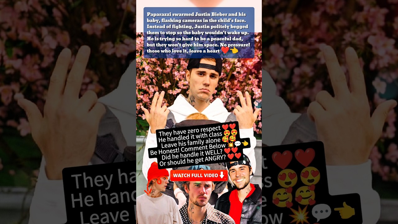 Justin Bieber protected his sleeping baby from the paparazzi! ❤️ He politely asked them to stop! 💥