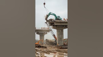 Concrete Slab Smashes Into Excavator 😱⚠️ #constructionfail #disaster #shorts
