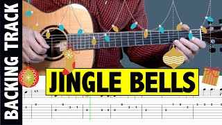 Jingle Bells - Easy Guitar Tutorial (BACKING TRACK)