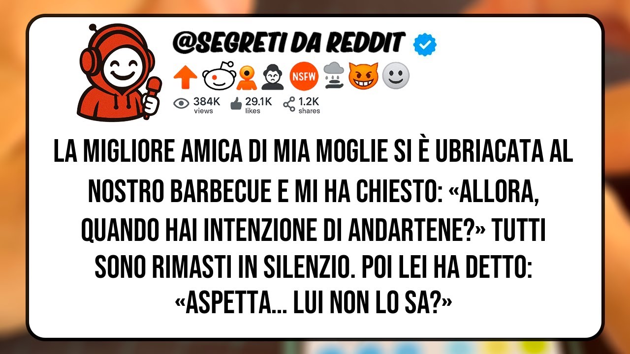 LA MIGLIORE AMICA DI MIA MOGLIE SI È UBRIACATA AL NOSTRO BARBECUE E MI HA CHIESTO