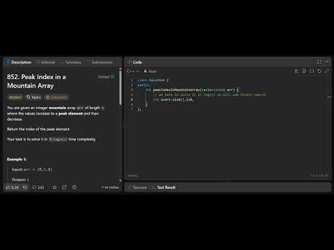 LeetCode 852. Peak Index in a Mountain Array