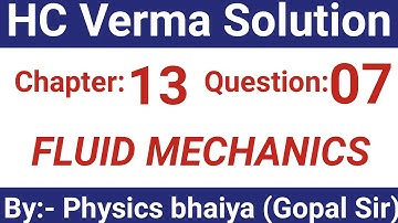 H.C. Verma Solutions - Fluid Mechanics - Chapter 13, Question 7