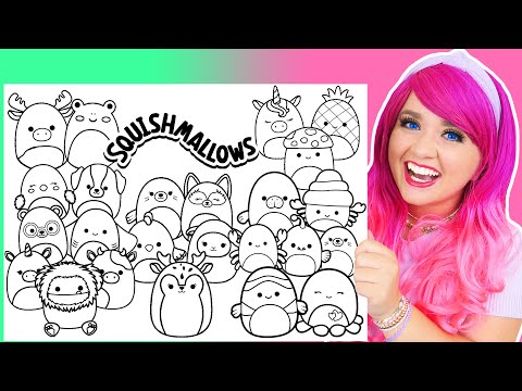 Coloring Squishmallows Pets, Animals x Sea Creatures Coloring Pages | Squishmallows Plushies Videos