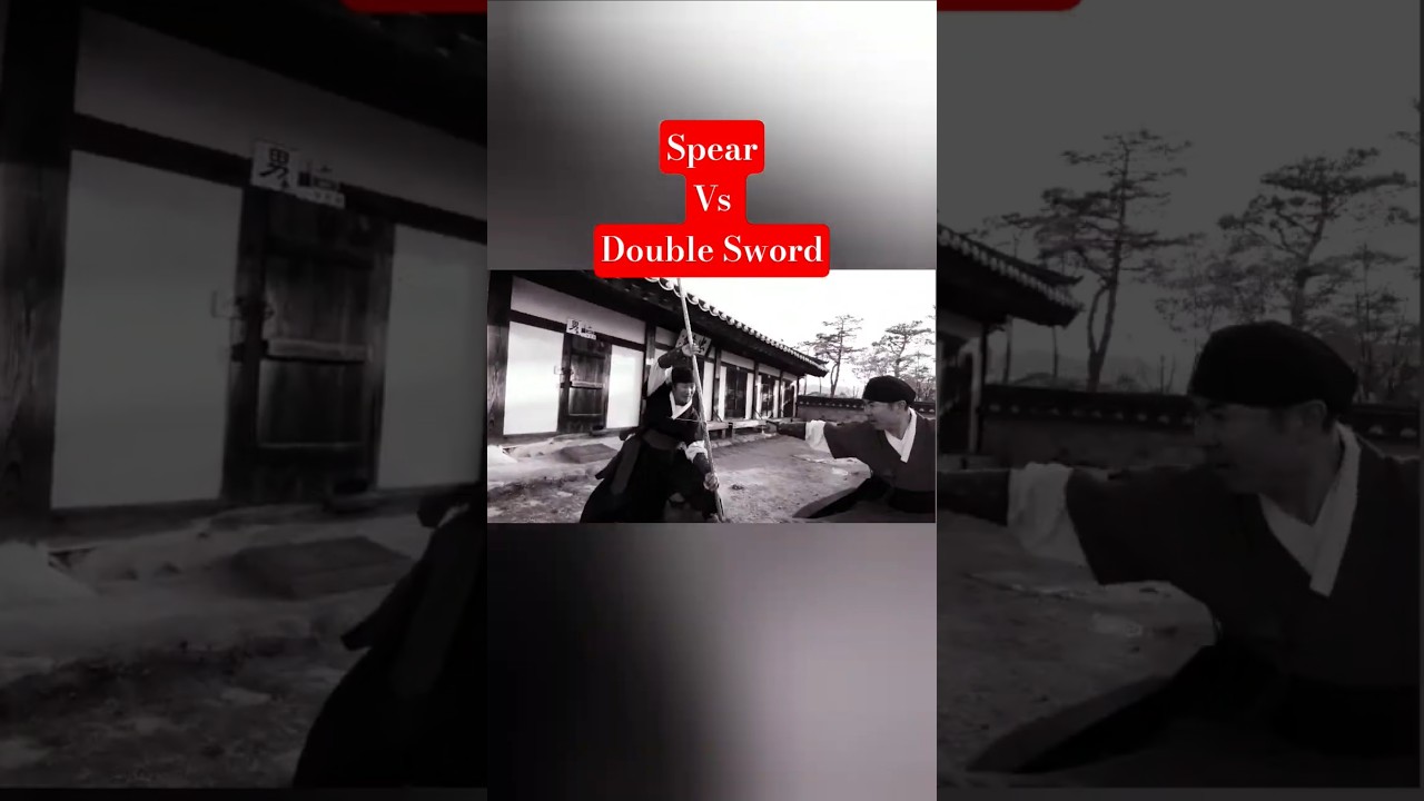 Spear vs double sword # martialarts 