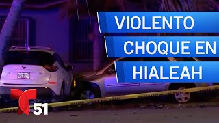 Dos muertos tras violento choque en Hialeah