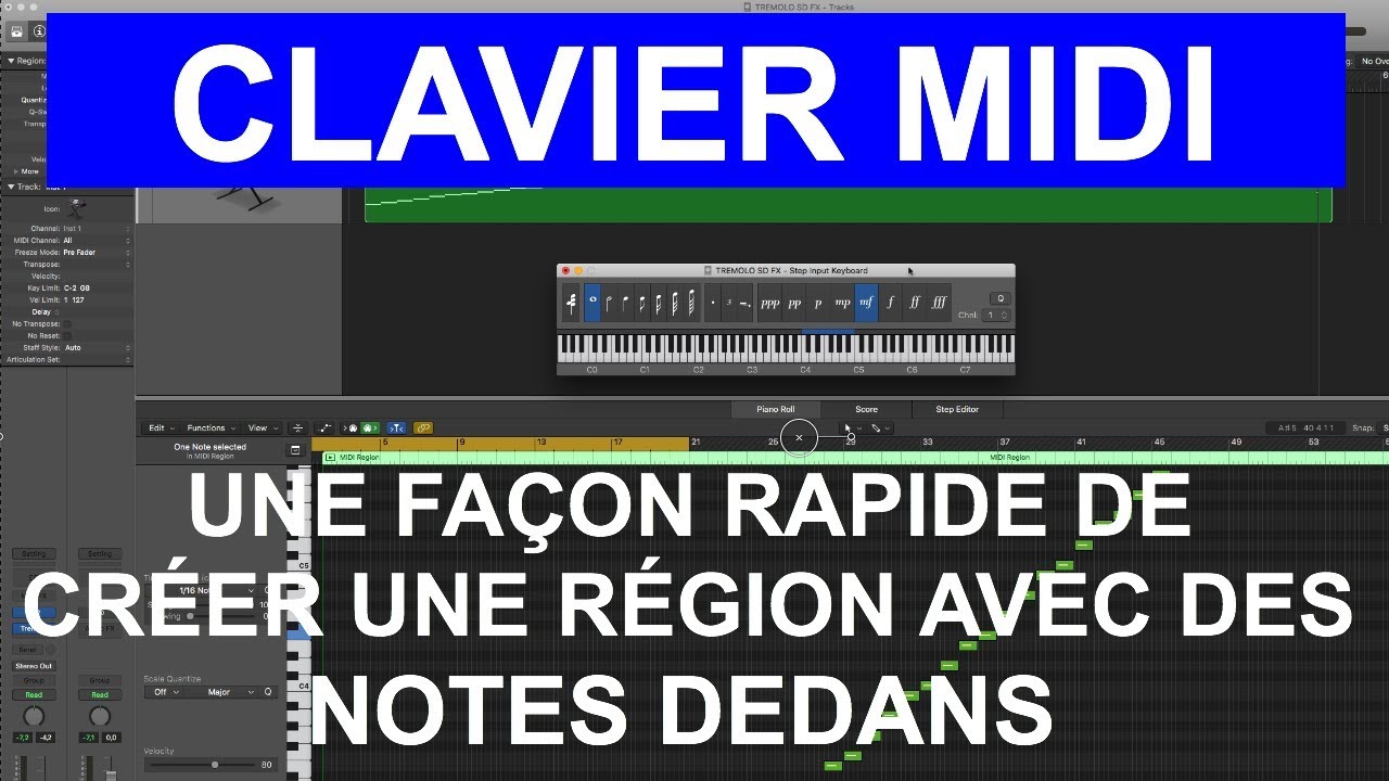 CLAVIER MIDI: créer rapidement une région midi avec un accord: LOGIC