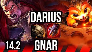DARIUS vs GNAR (TOP) | Quadra, 500+ games, Godlike | KR Diamond | 14.2