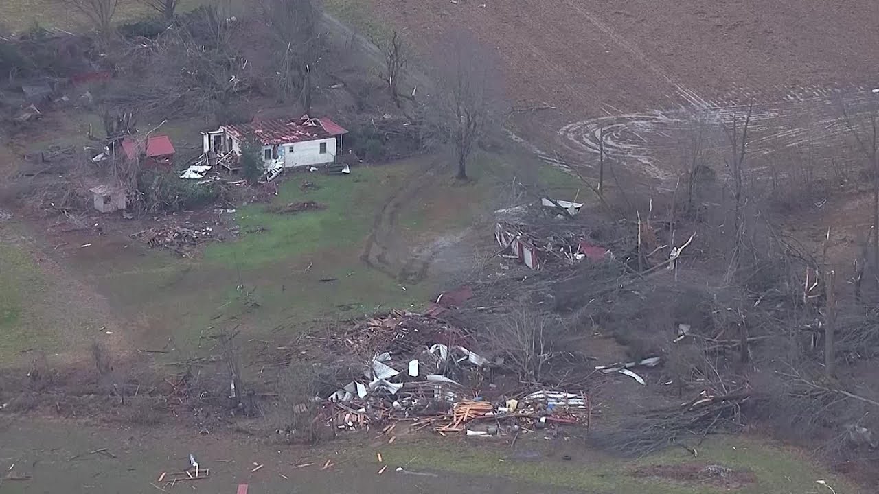 Aerial video: Tornado devastation in Bremen, Kentucky - YouTube