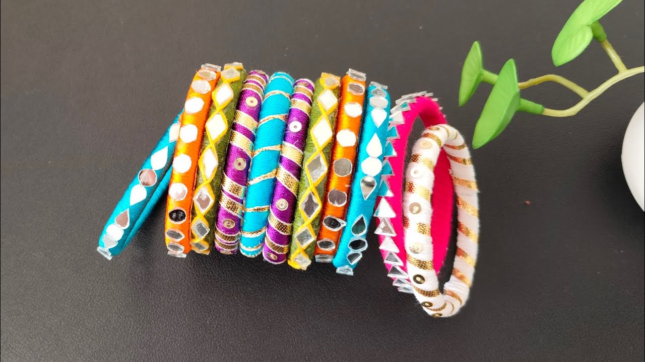 Thread Bangles Making Silk Thread Bangles Ideas. Thread Bangles making at home. - YouTube