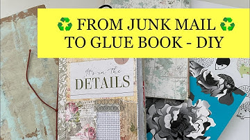 MAKING AN EASY GLUE BOOK ♻️ JUNK MAIL ENVELOPE JOURNAL | NO SEW BINDING- DIY - HOW-TO