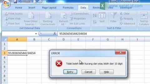 Cara Membatasi Jumlah Karakter Dengan Data Validasi di Ms  Excel