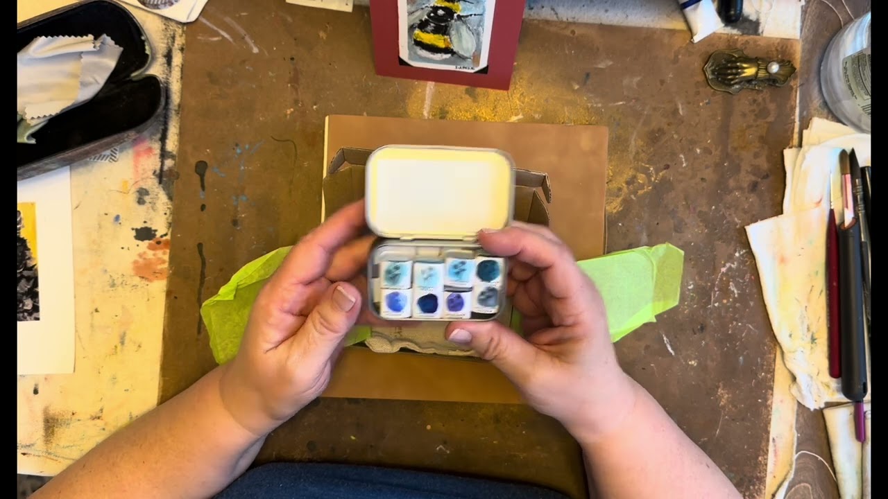 Small Art Haul Red Clover Meadow Handmade Watercolors 