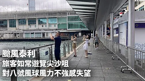 颱風泰利｜旅客如常遊覽尖沙咀　對八號風球風力不強感失望 ｜01新聞｜尖沙咀｜海傍｜追風｜泰利 - 天天要聞