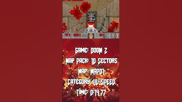 Doom 2 - 10 Sectors, MAP01 UV-SPEED in 14.77 #doom #game #gaming #shorts #speedrun #doom2wad #doom2