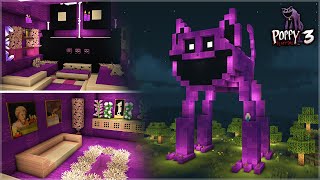 ⛏️ Minecraft Tutorial :: 💜 Nightmare CATNAP House (Poppy Playtime 3) 💀 [마인크래프트 나이트메어 캣냅 모양 집짓기 건축강좌]