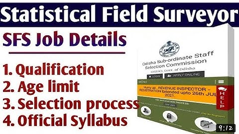 OSSSC Recruitment-2021 || Statistical Field Surveyor Full Details-Eligibility,Syllabus,Selection