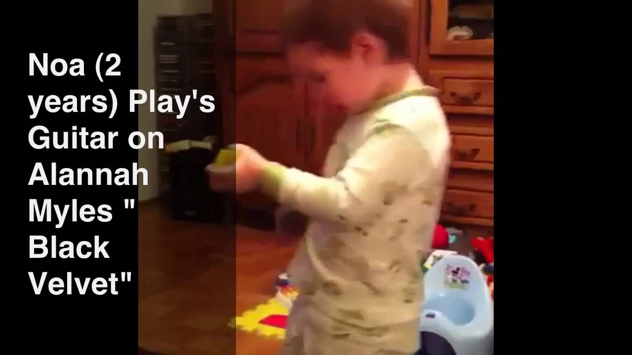 Alannah Myles "Black Velvet" Noa (2 Years) Playing guitar ! 