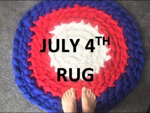 How To Arm Knit Hand Knit A Circular Rug For July 4 Or Any Other Occasions Youtube - circle christmas rug roblox