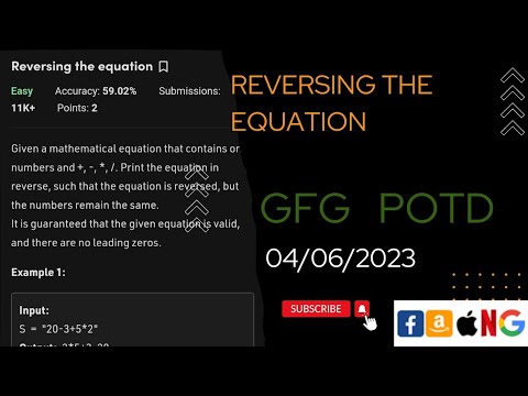 Reversing the equation Easy  GFG POTD 4 june| |  @gfg @CodeThurst @leetcode