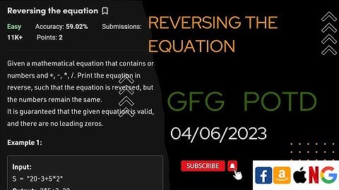 Reversing the equation Easy  GFG POTD 4 june| |  @gfg @CodeThurst @leetcode