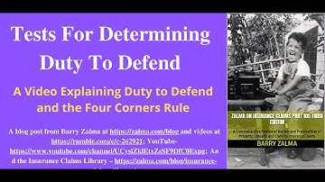 Tests For Determining Duty To Defend