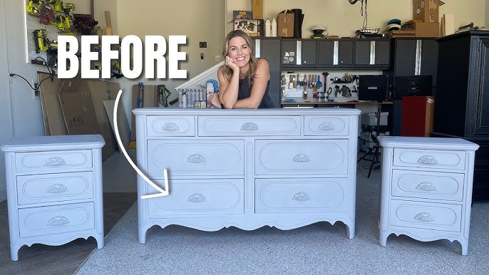 Painting Furniture BLACK with Gold Accents│Streak Free│Beginner Friendly│Chalk  Paint, Wax, Decoupage 