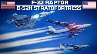 F-22 Raptor + B-52H Stratofortress Enforce No Fly Zone | Digital Combat Simulator | DCS |