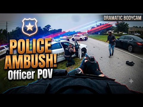 Florida Police Shootout Caught on Bodycam | Armed Carjacking Suspect Confrontation